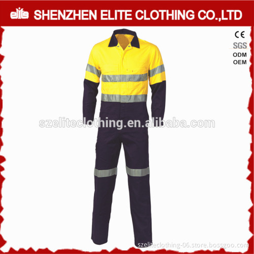 Brown Yellow Reflective Safety Wear Protective Clothes Cotton